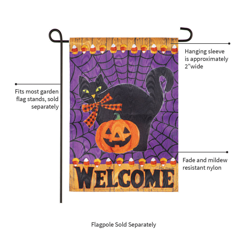 Black Cat Moire Garden Flag