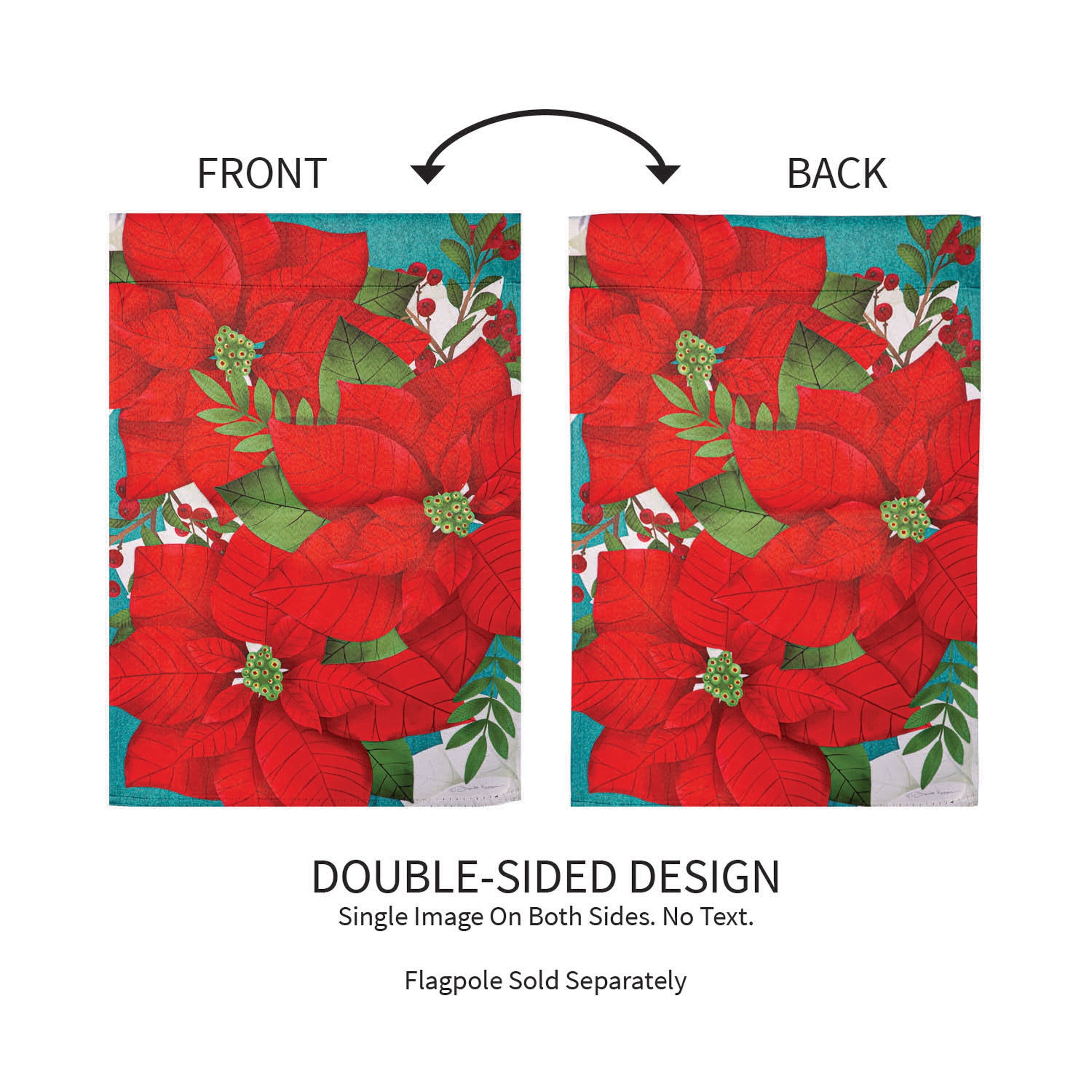 Poinsettia Suede Garden Flag