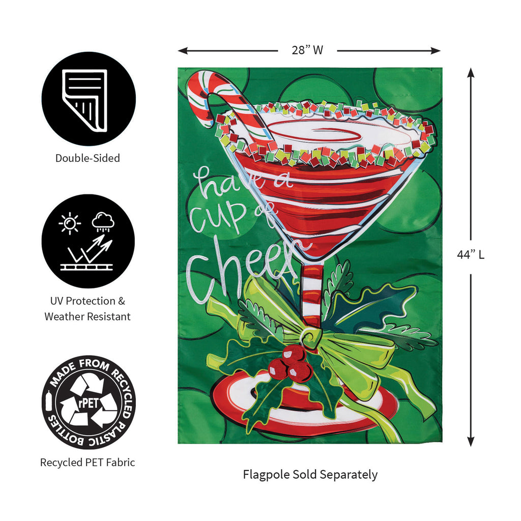 Have A Cup Of Cheer Applique House Flag
