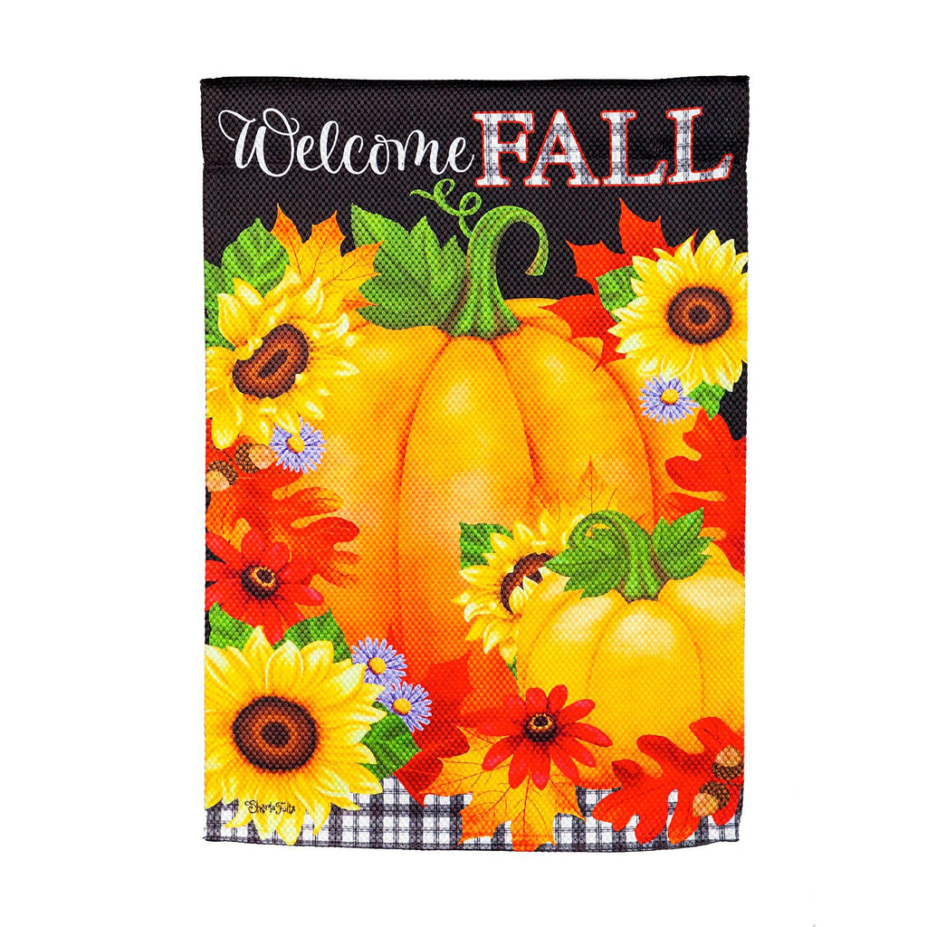 Welcome Fall House Textured Suede Flag