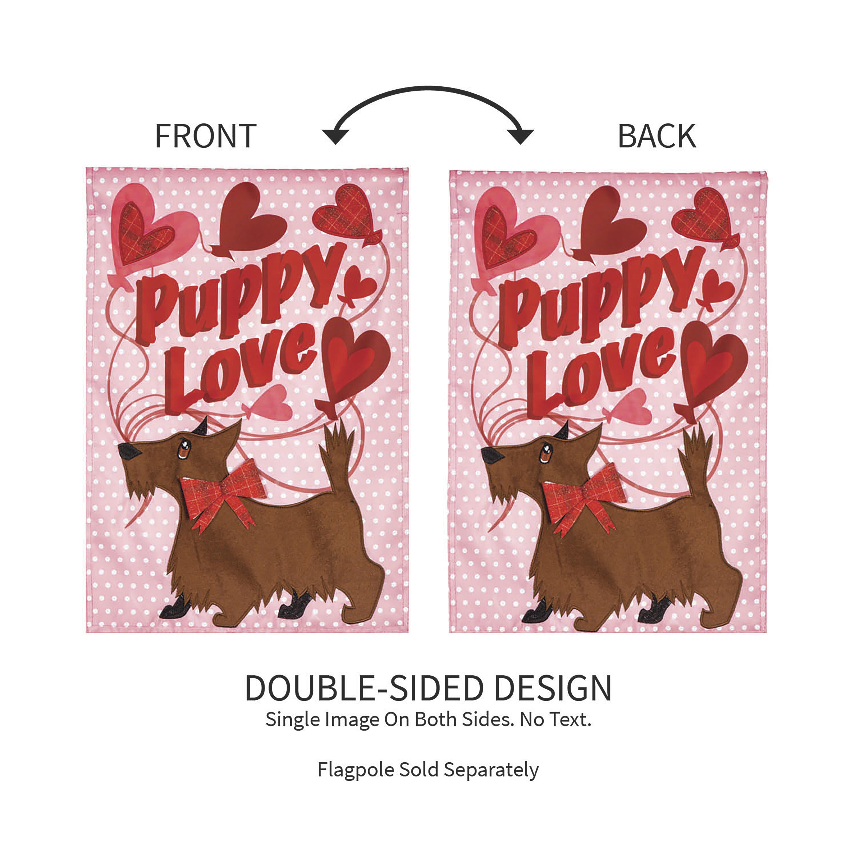 Puppy Love Applique Garden Flag