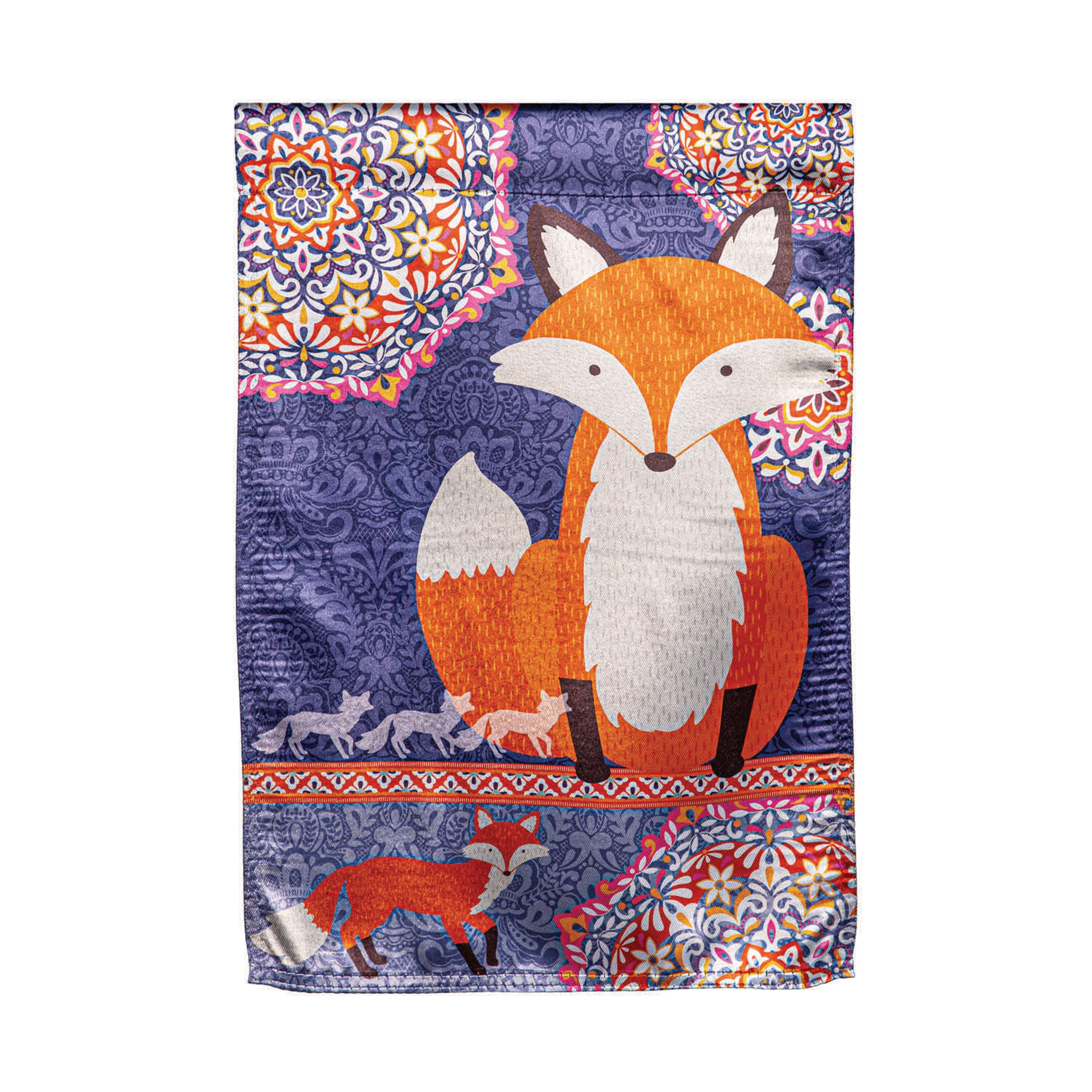 Fox in Fall Lustre Garden Flag