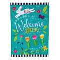 Welcome Spring Bunny Applique Garden Flag
