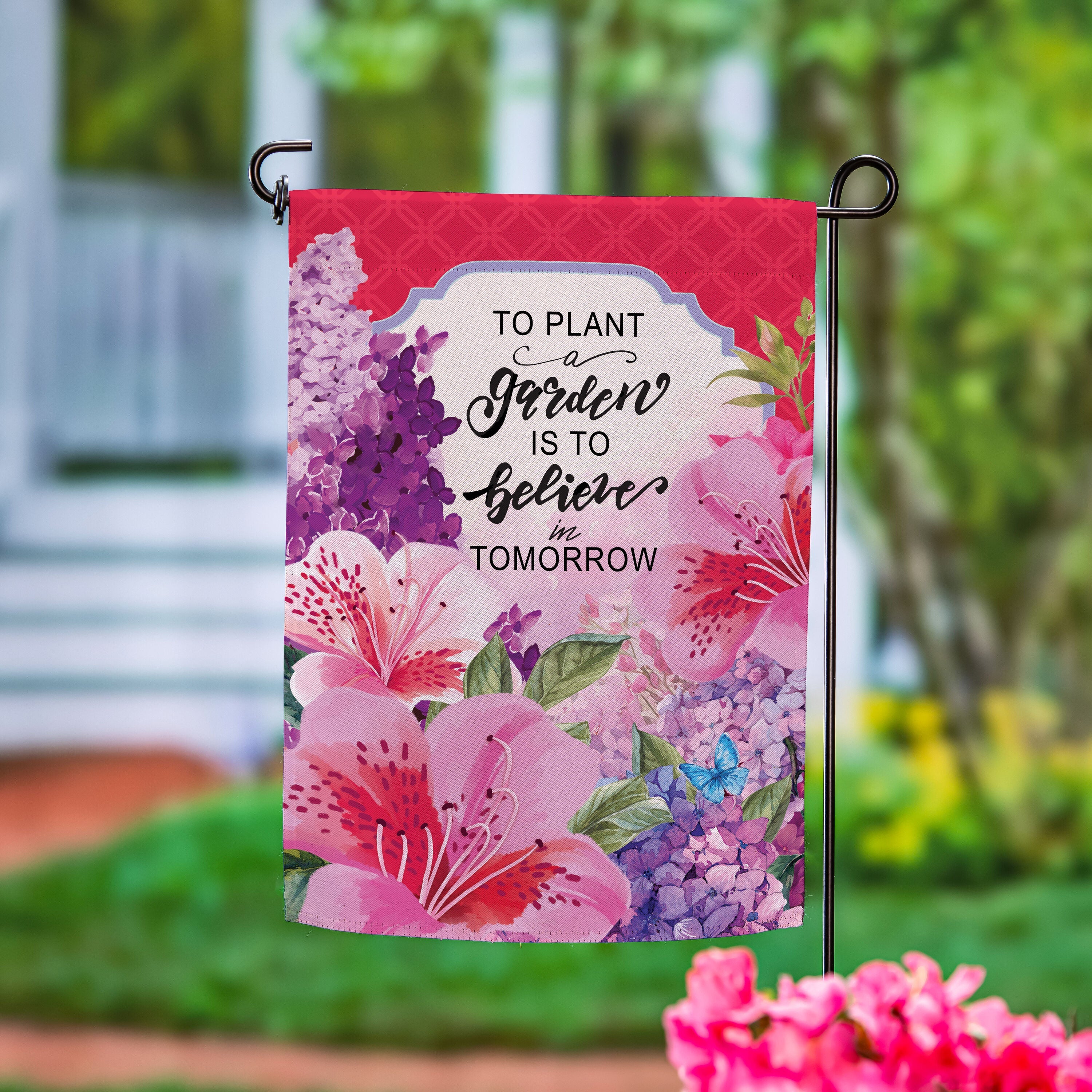 Spring Blossom Suede Garden Flag