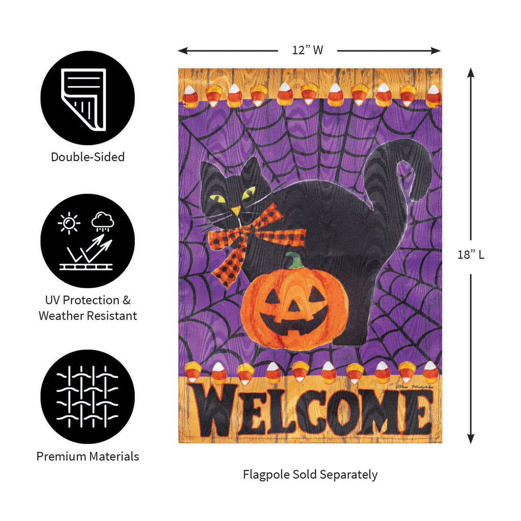 Black Cat Moire Garden Flag