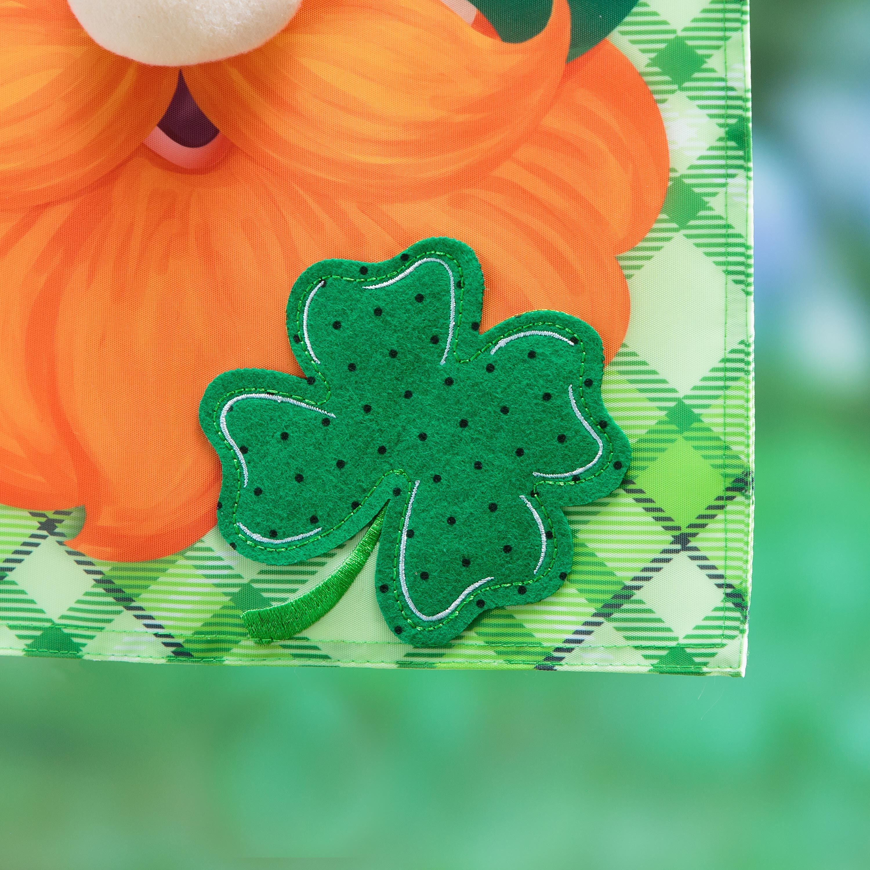 Leprechaun Applique Garden Flag