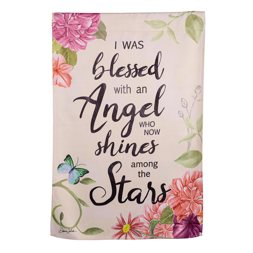 When Angels are Near Reversible Suede House Flag