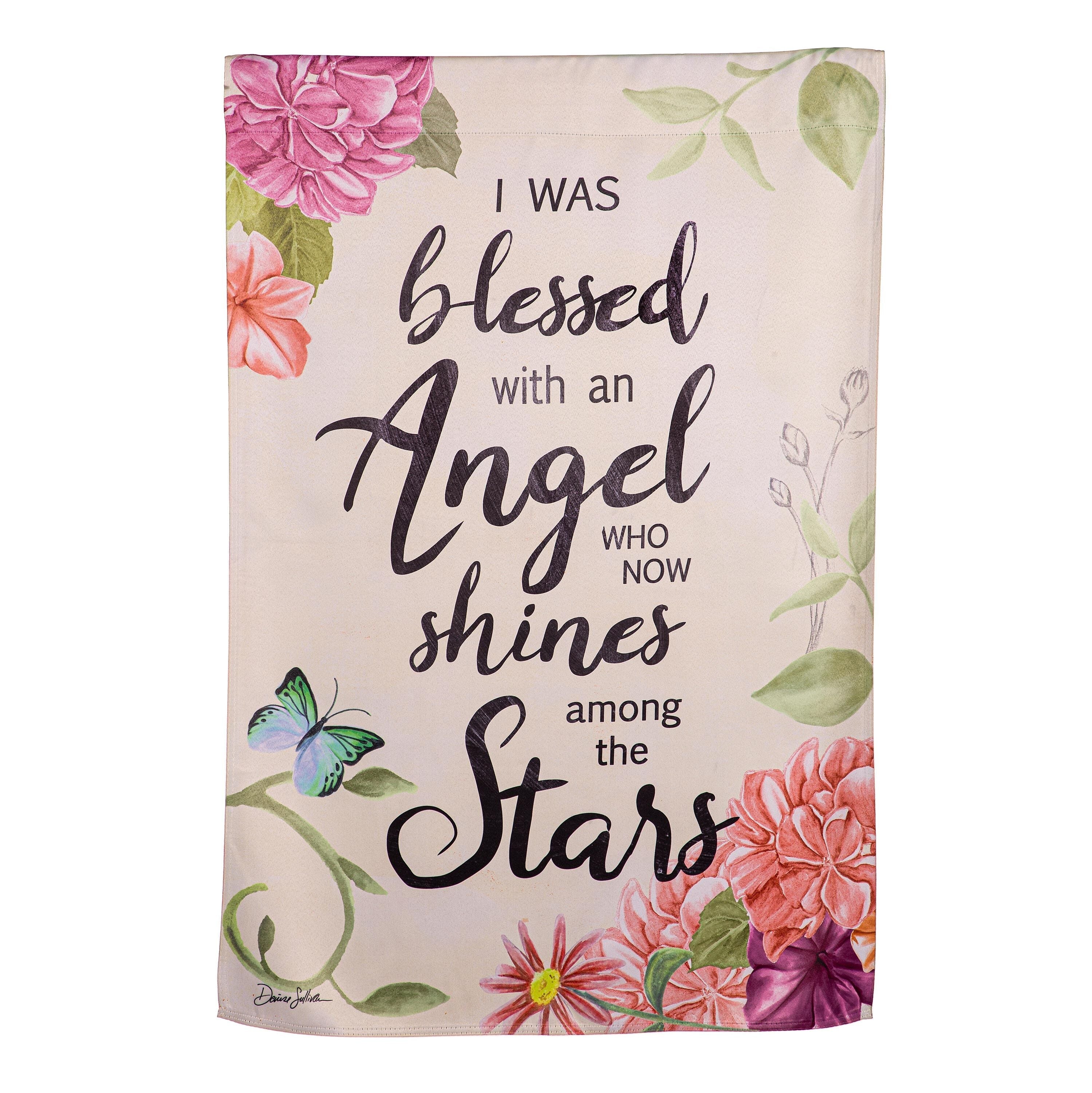 When Angels are Near Reversible Suede House Flag