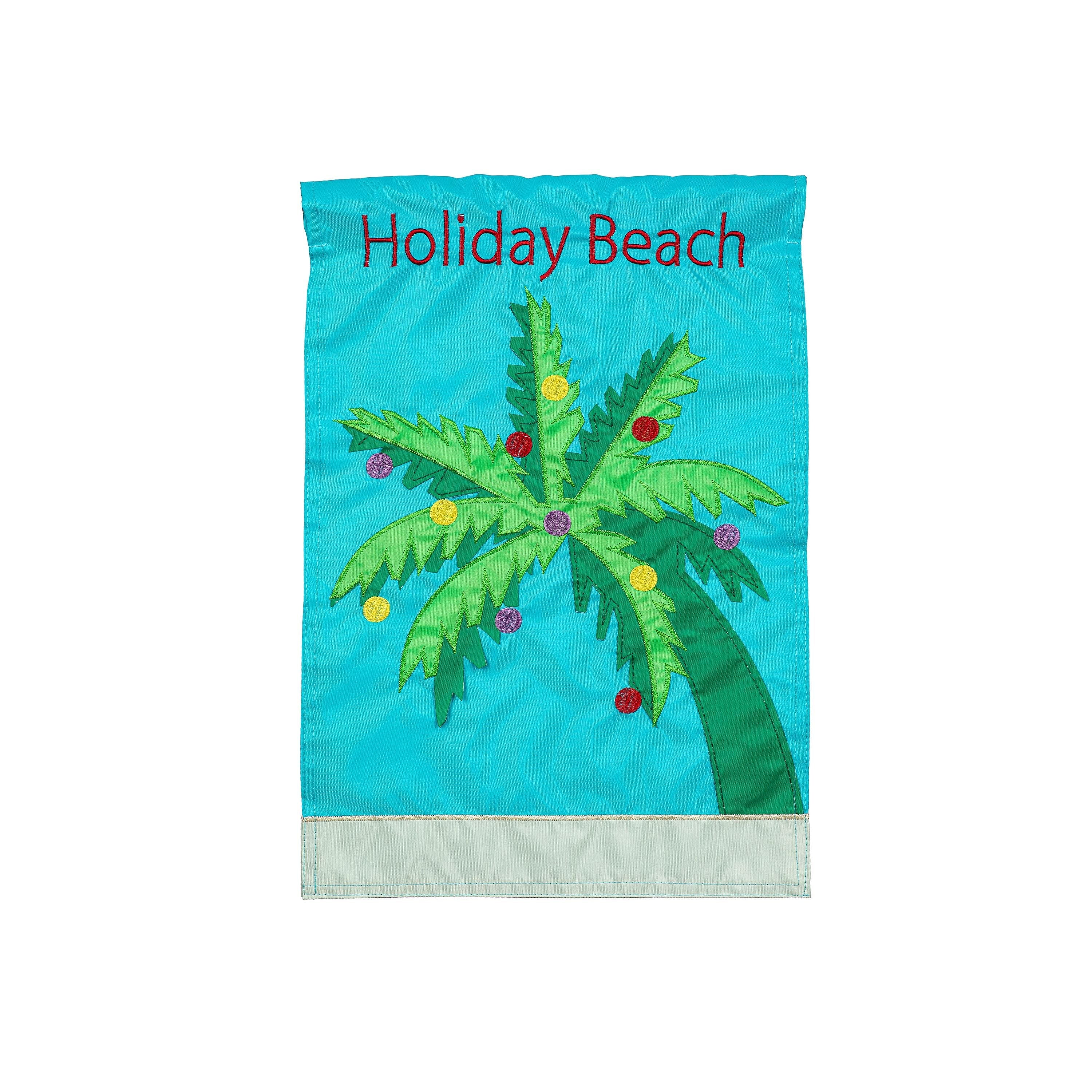 Holiday Beach Tree Basic Applique Garden Flag
