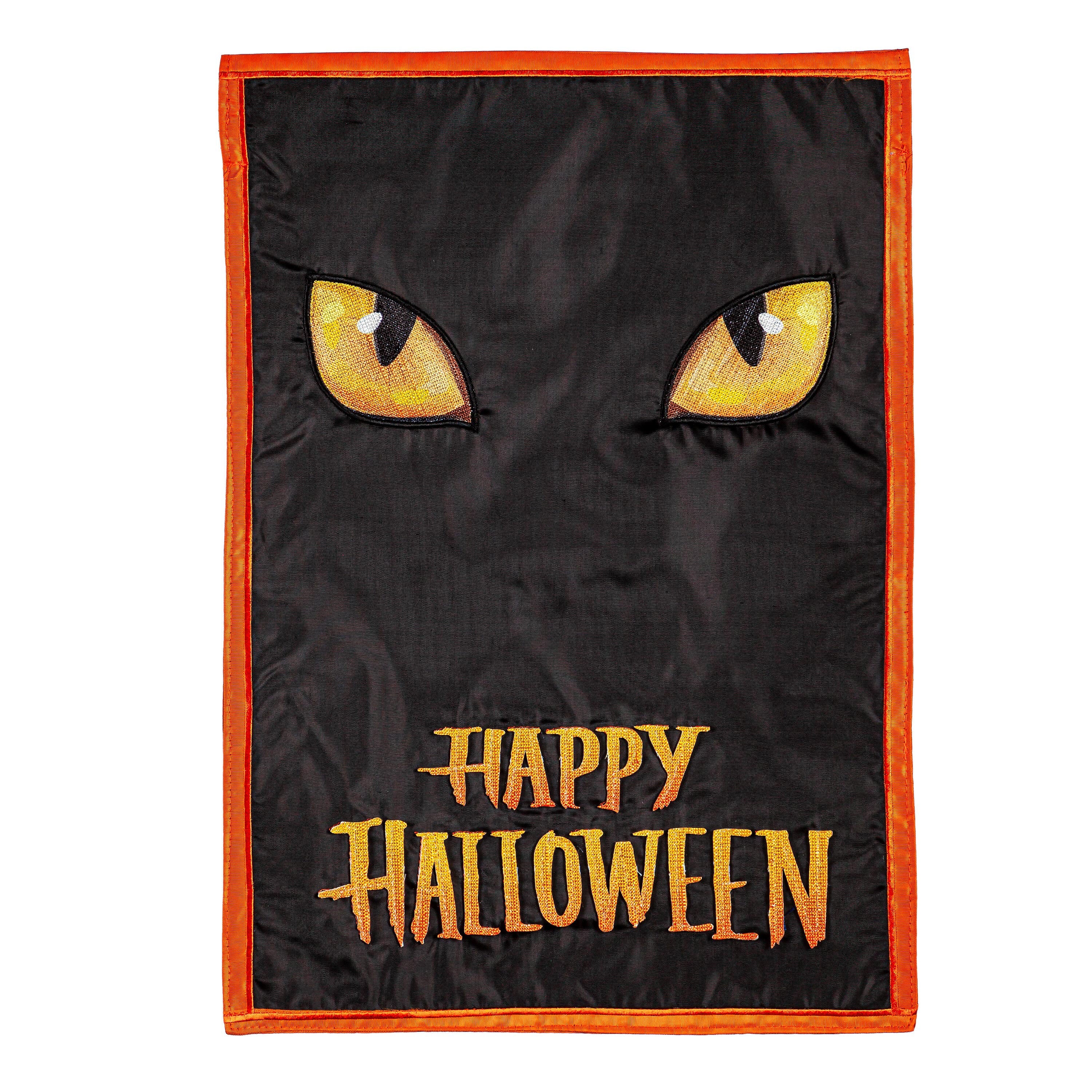 Halloween Eyes Applique Garden Flag