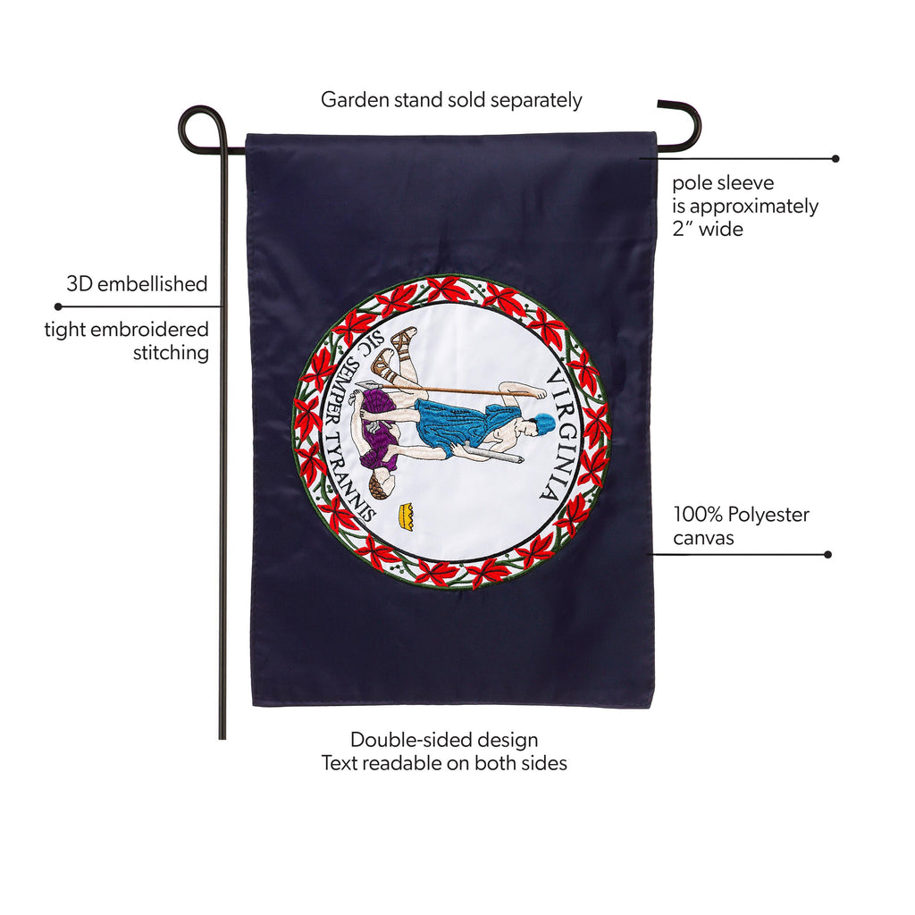 Virginia State Flag Garden Applique Flag