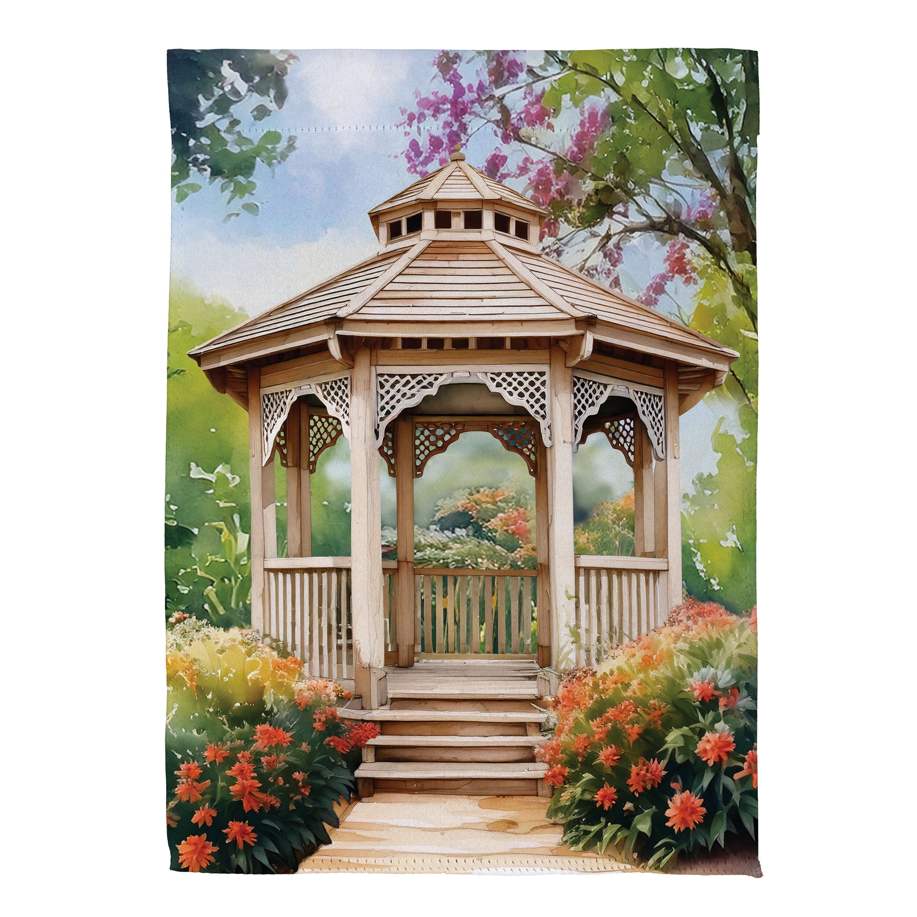 Garden Gazebo Suede Garden Flag