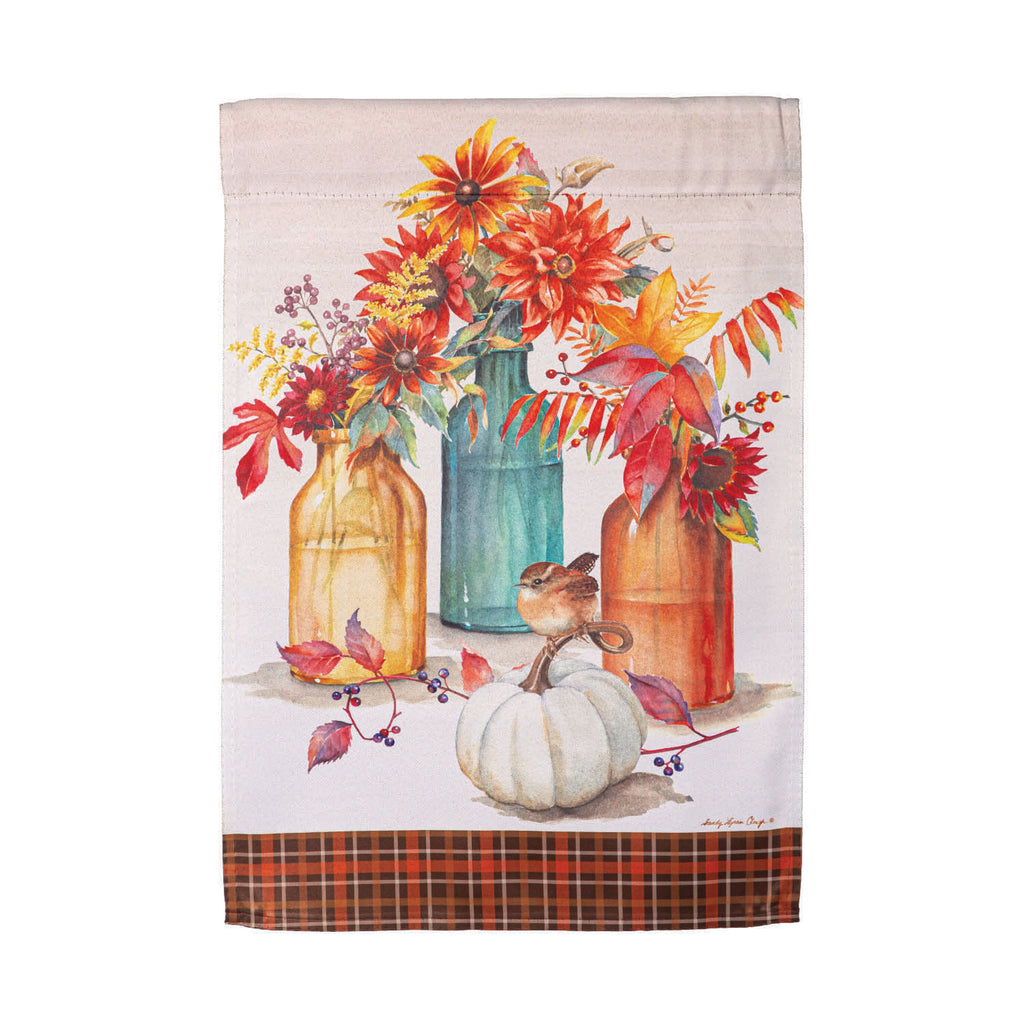Collecting Autumn Suede Garden Flag