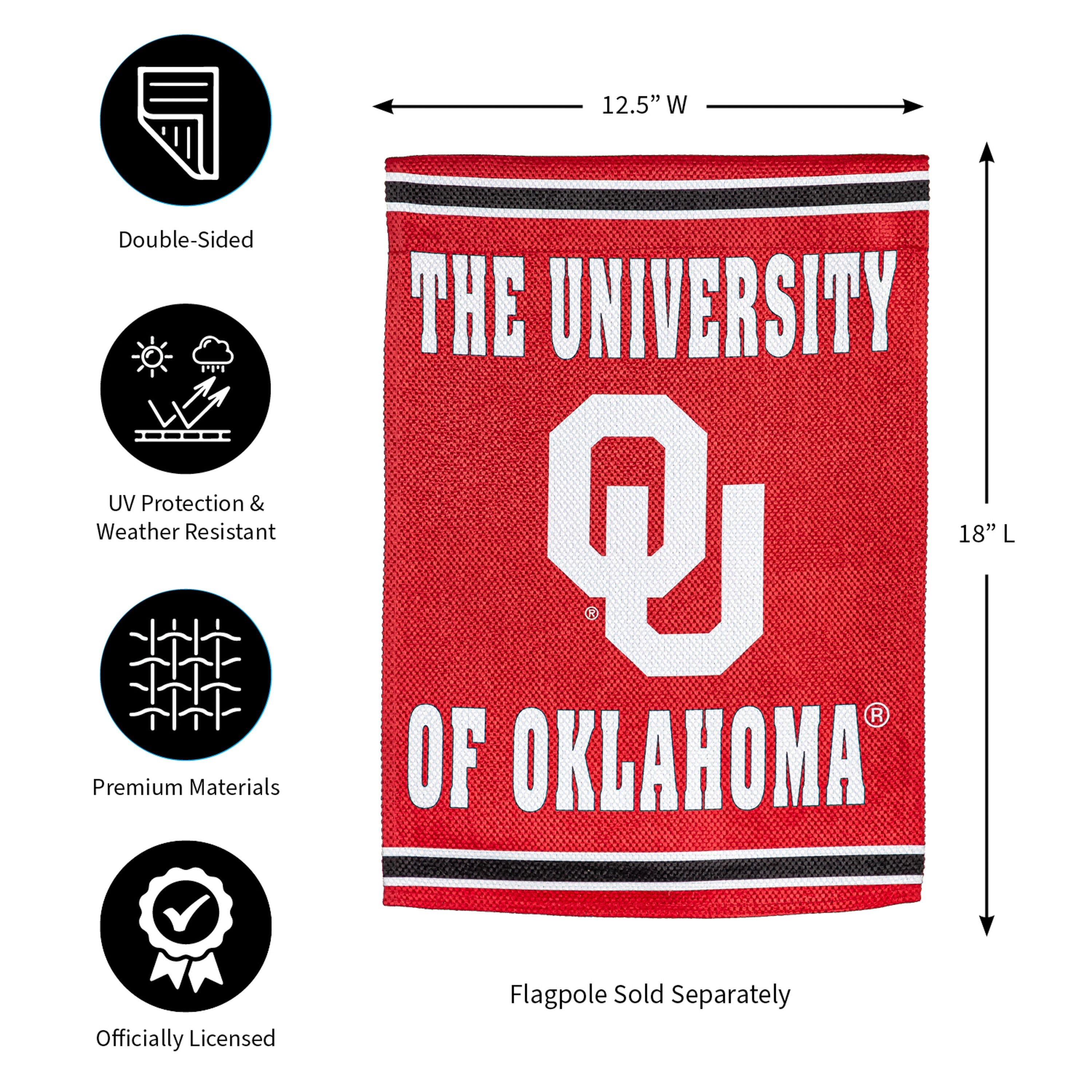 University of Oklahoma Embossed Suede Garden Flag