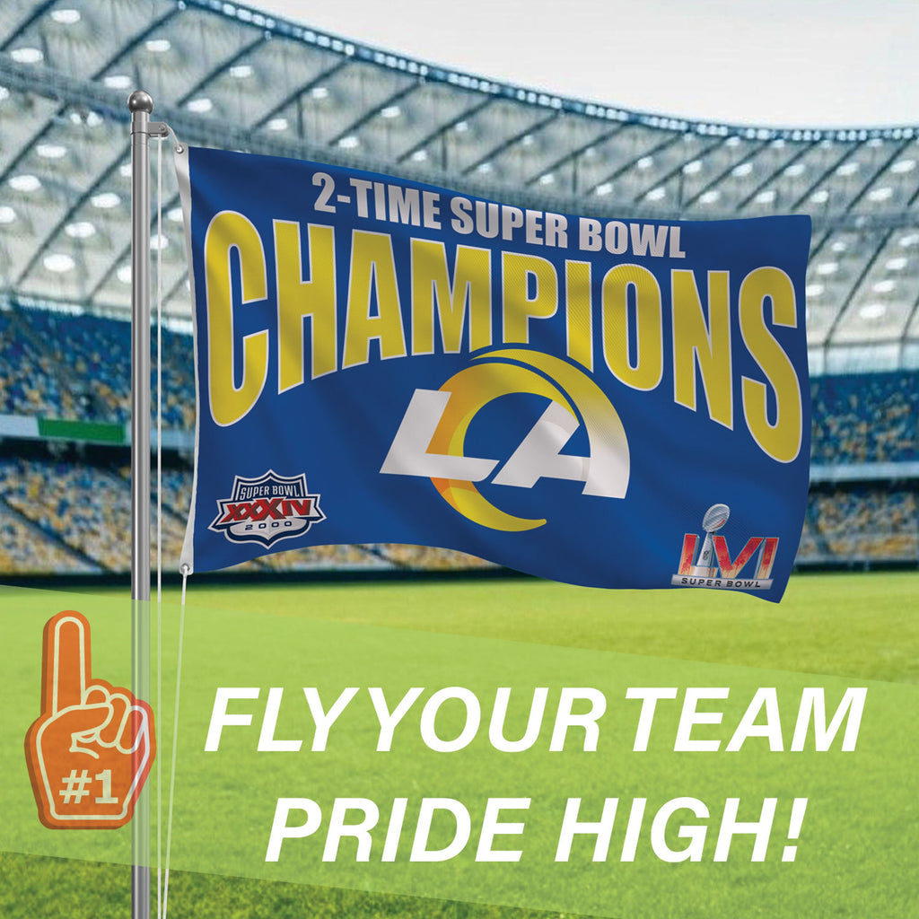 LA Rams, Super Bowl 2X Superbowl Champions, Football, 3x5 Flag