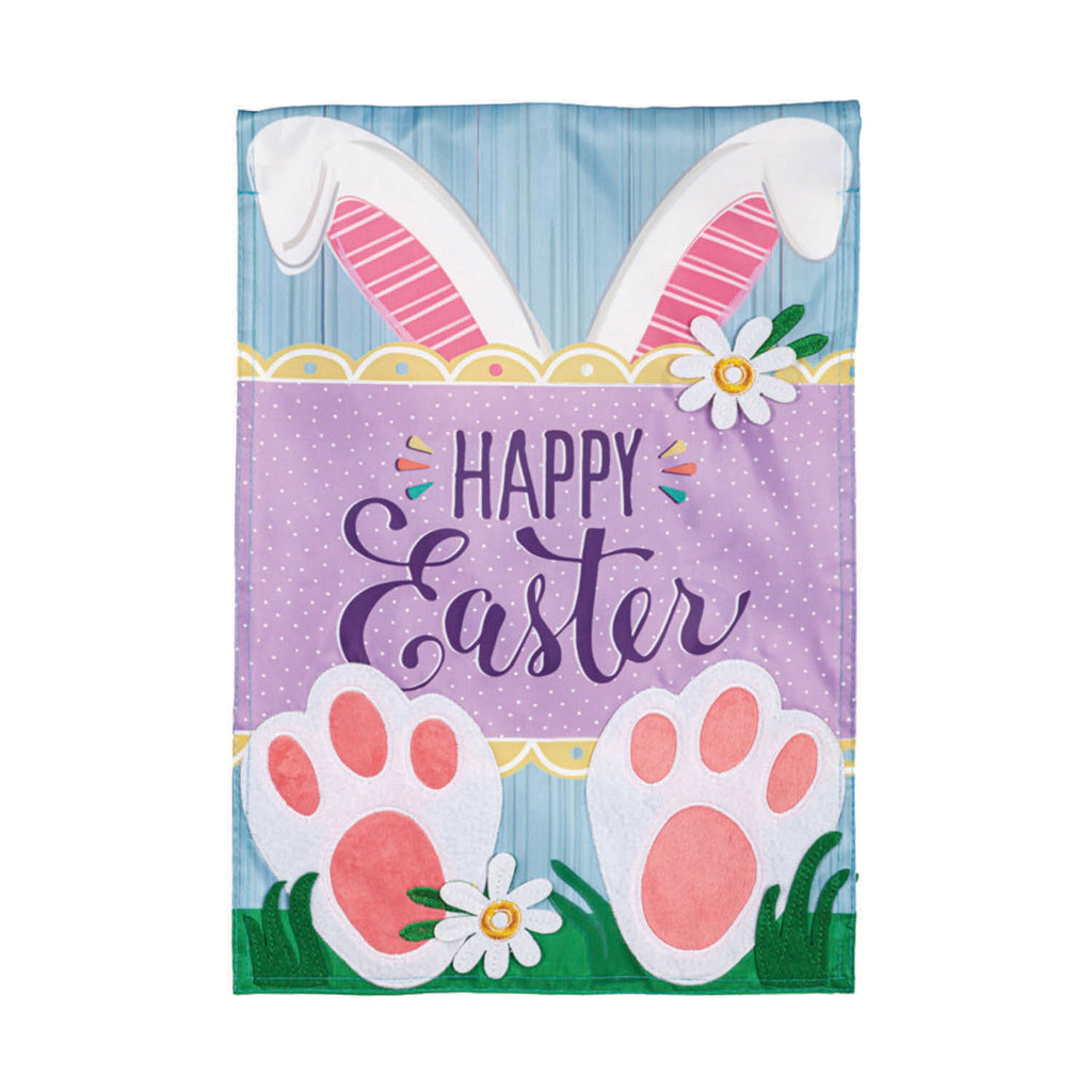 Happy Easter Bunny Applique Garden Flag