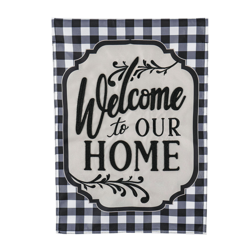 Classic Welcome Home Garden Applique Flag