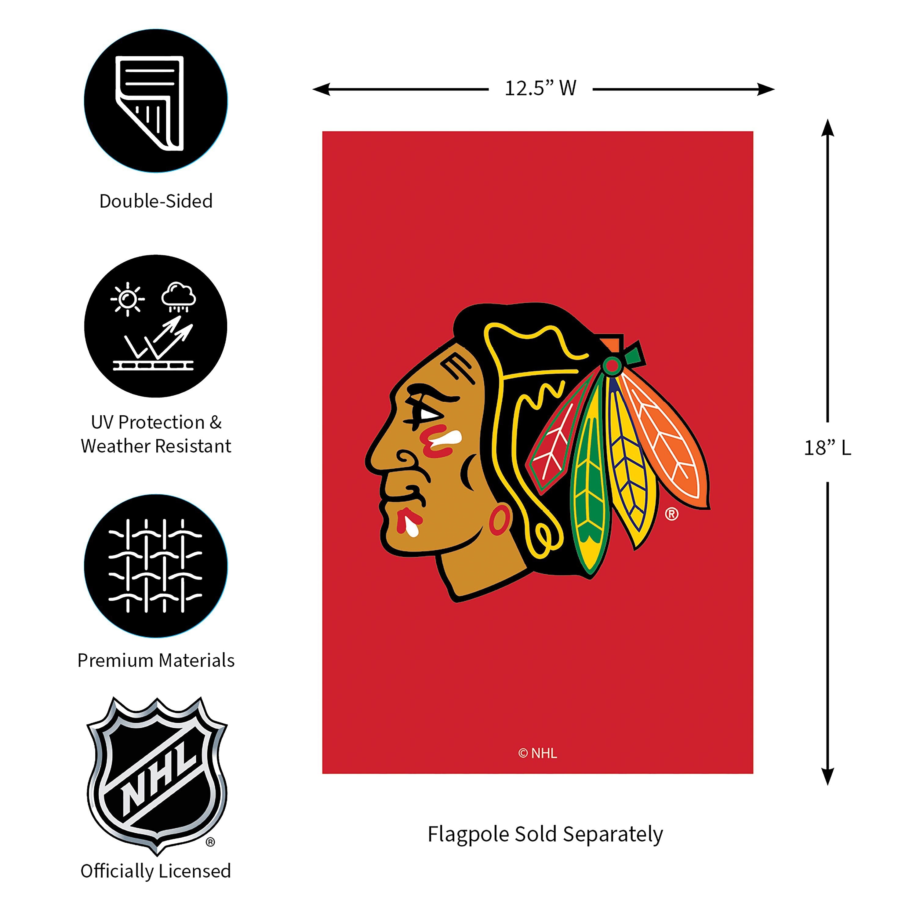 Chicago Blackhawks Applique Garden Flag