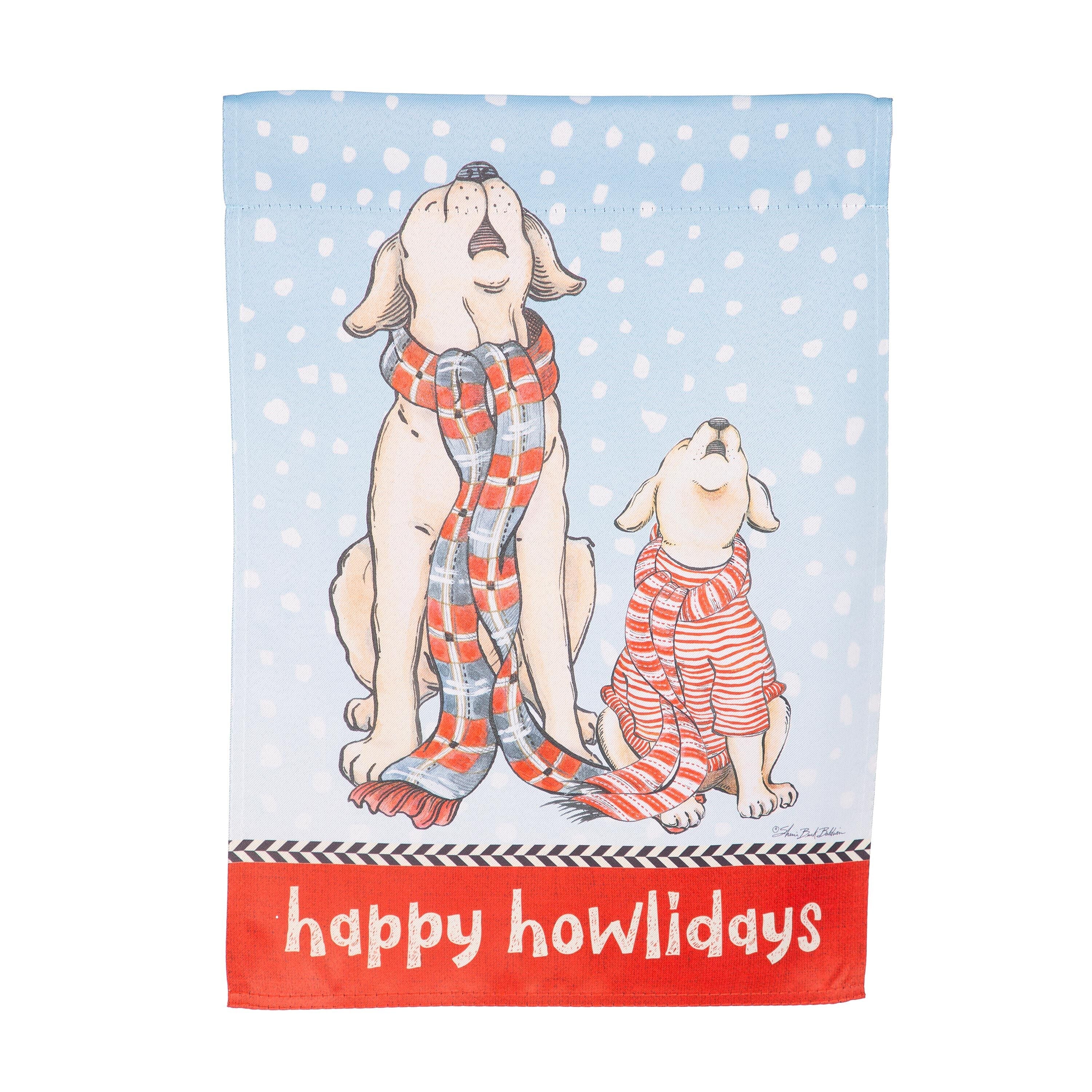 Winter Pups Suede Garden Flag