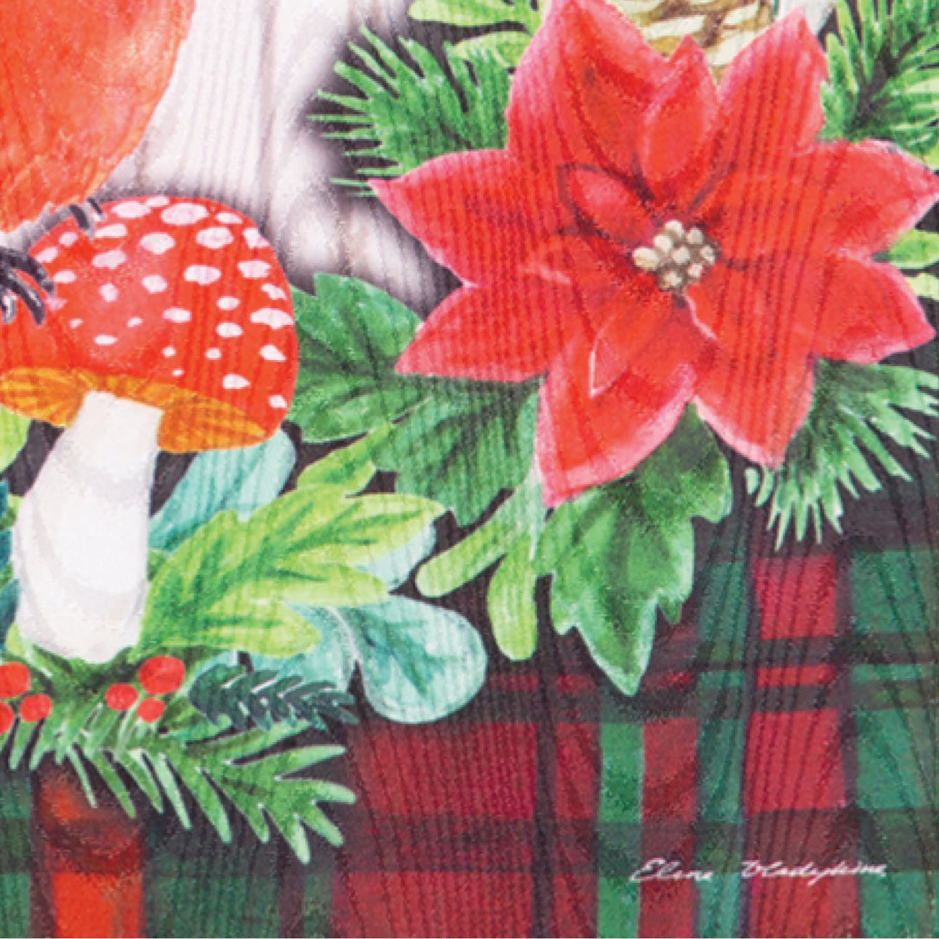 Merry Christmas Cardinal Moire Garden Flag