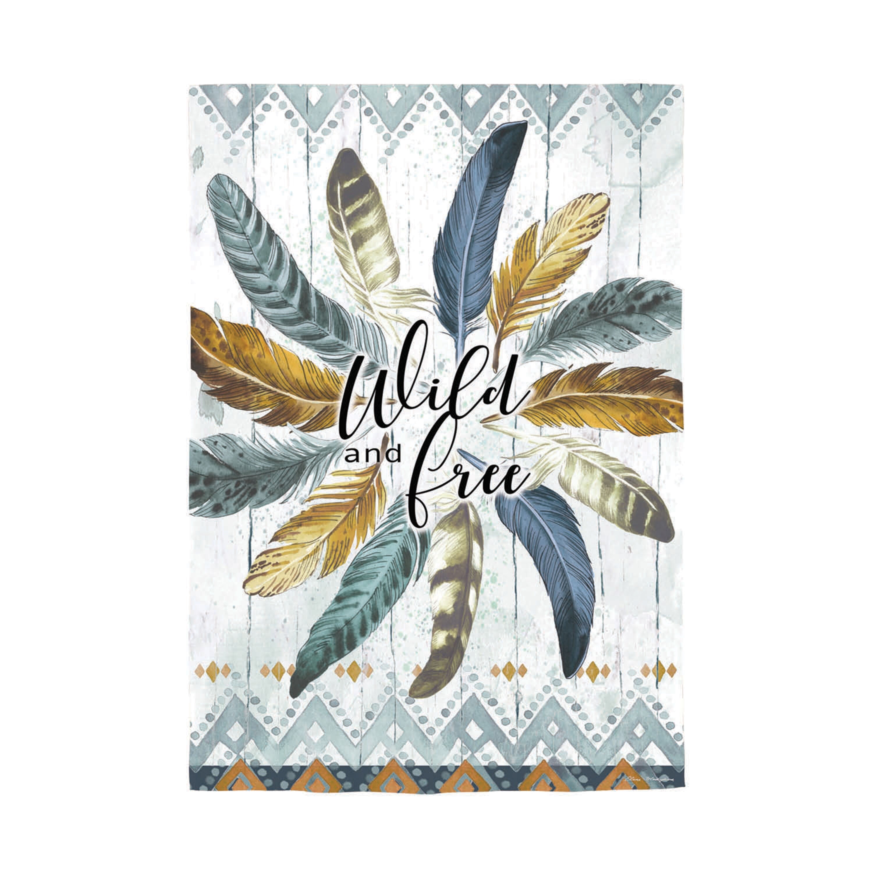 Feather Circle Moire Garden Flag