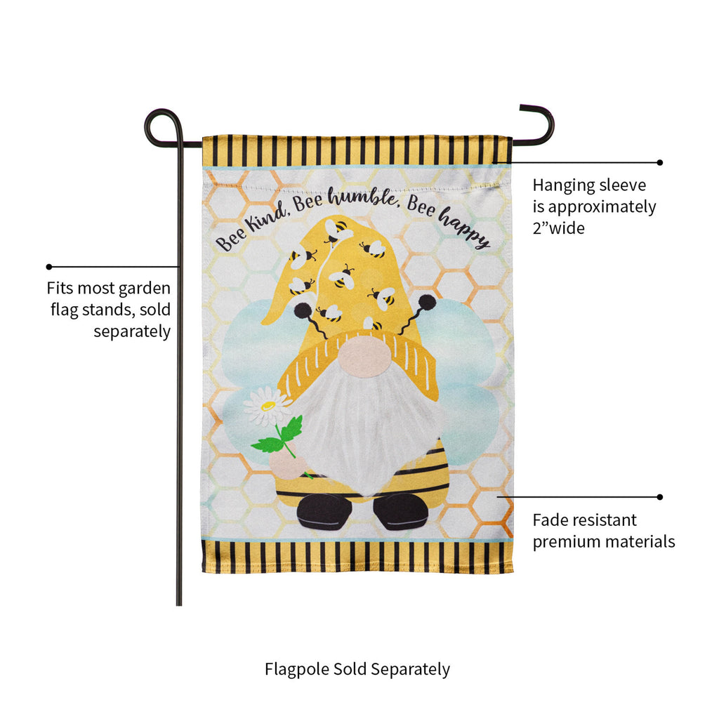 Bee Humble Bee Gnome Garden Lustre Flag