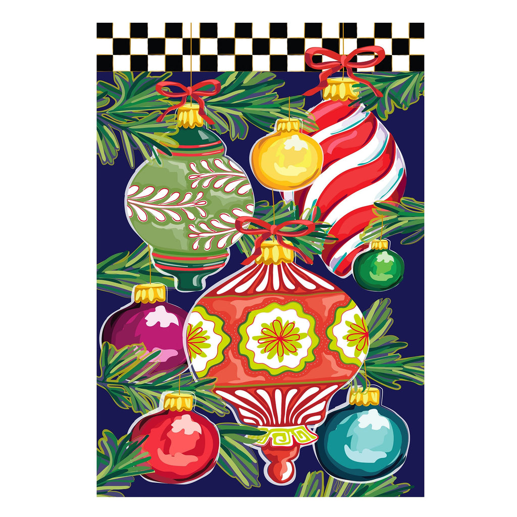 Happy Holidays Ornaments Applique House Flag