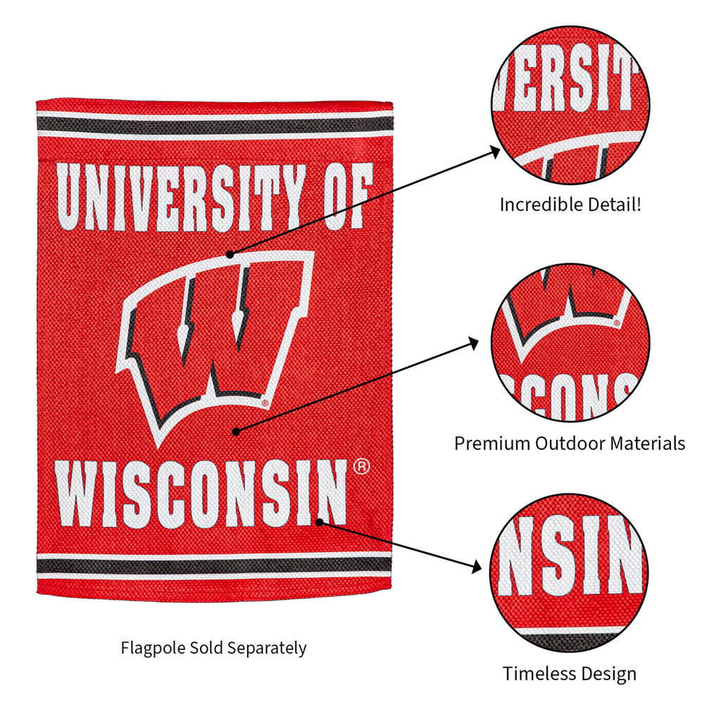 Embossed Suede Flag, GDN Size, University of Wisconsin-Madison