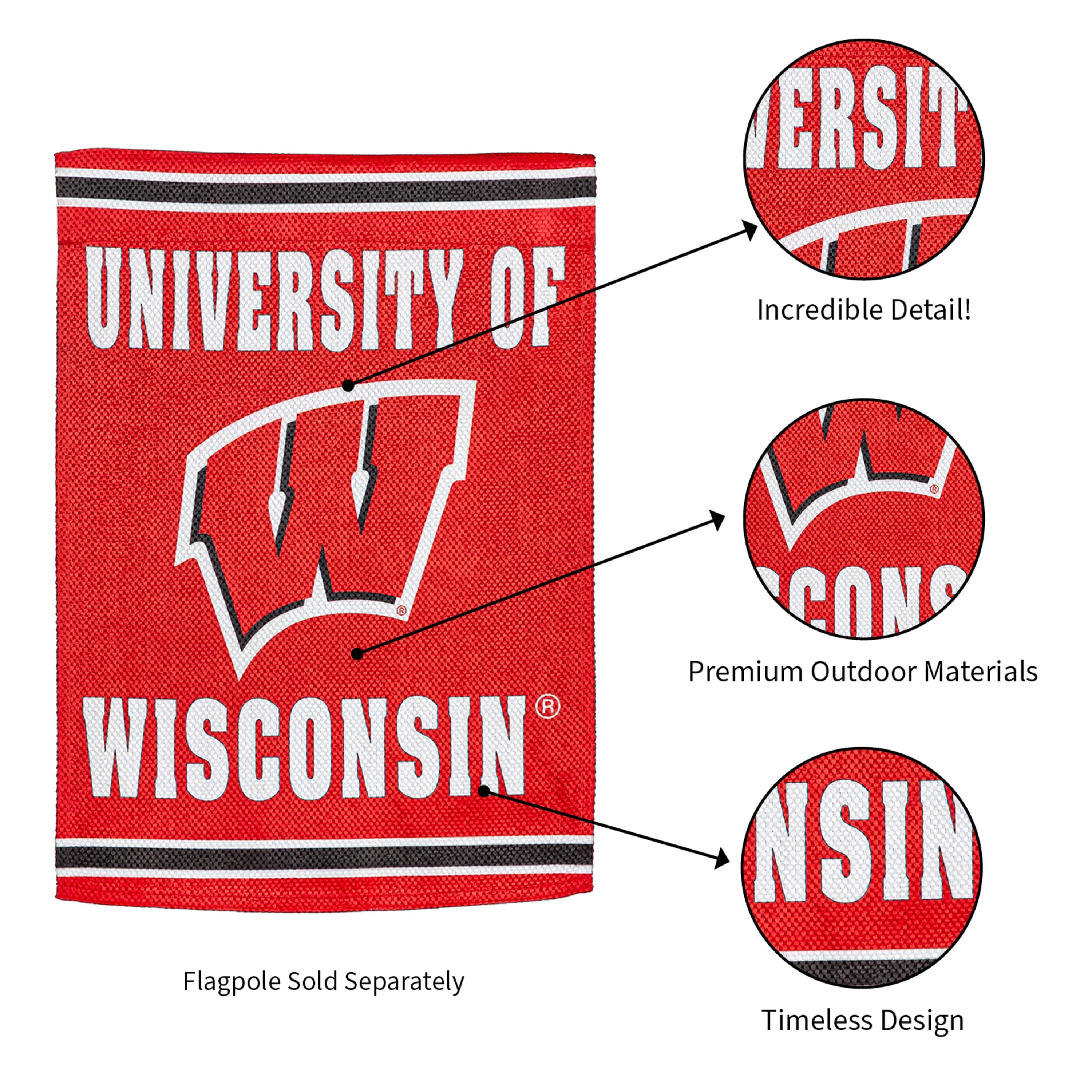 Embossed Suede Flag, GDN Size, University of Wisconsin-Madison