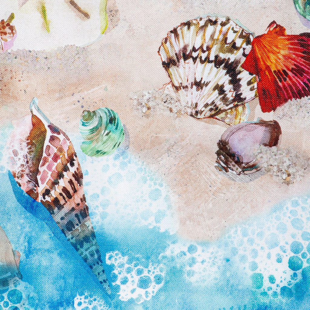 Seashells By The Shore Burlap House Flag