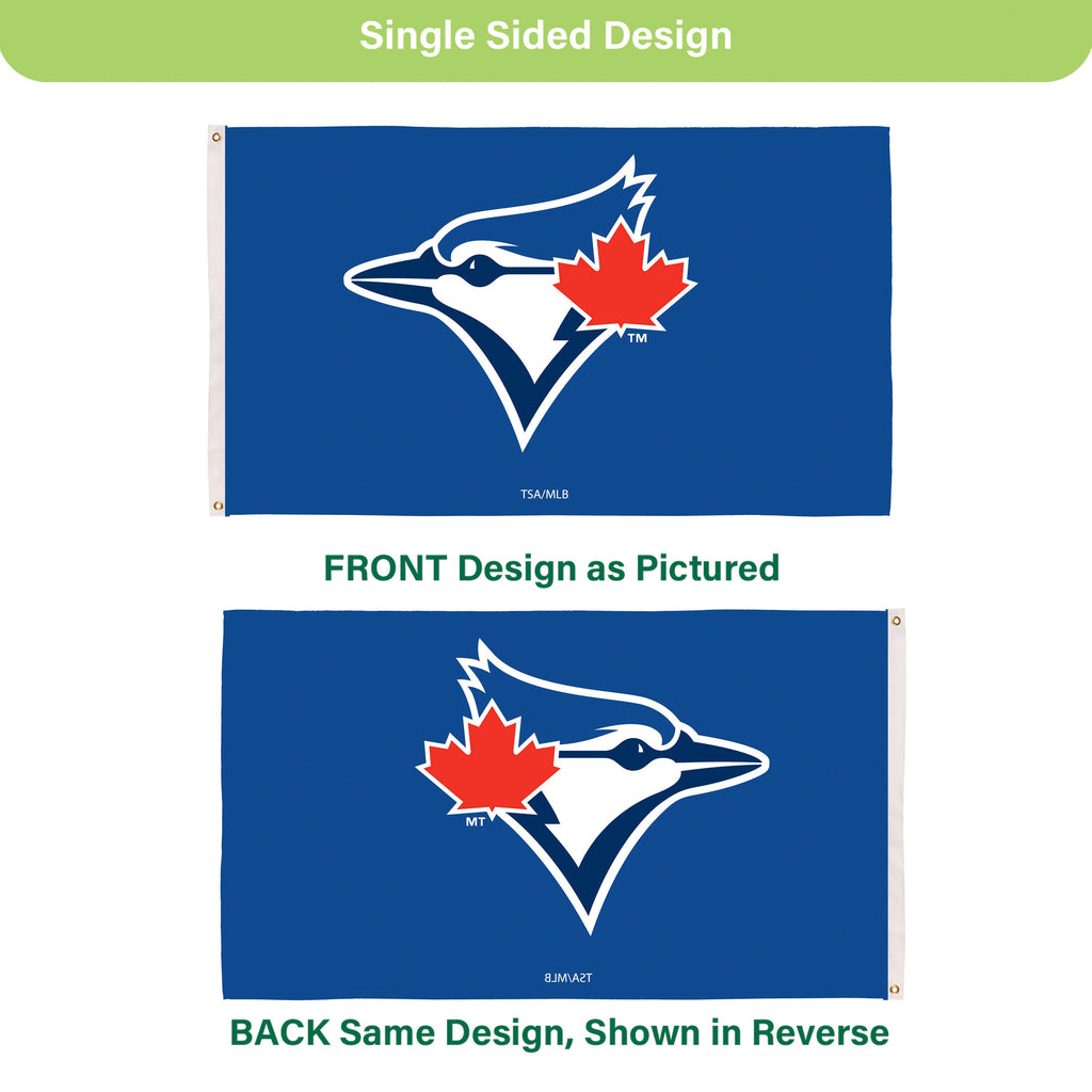 Toronto Blue Jays Single Sided Flag w/ 2 Grommets, 3'x5'