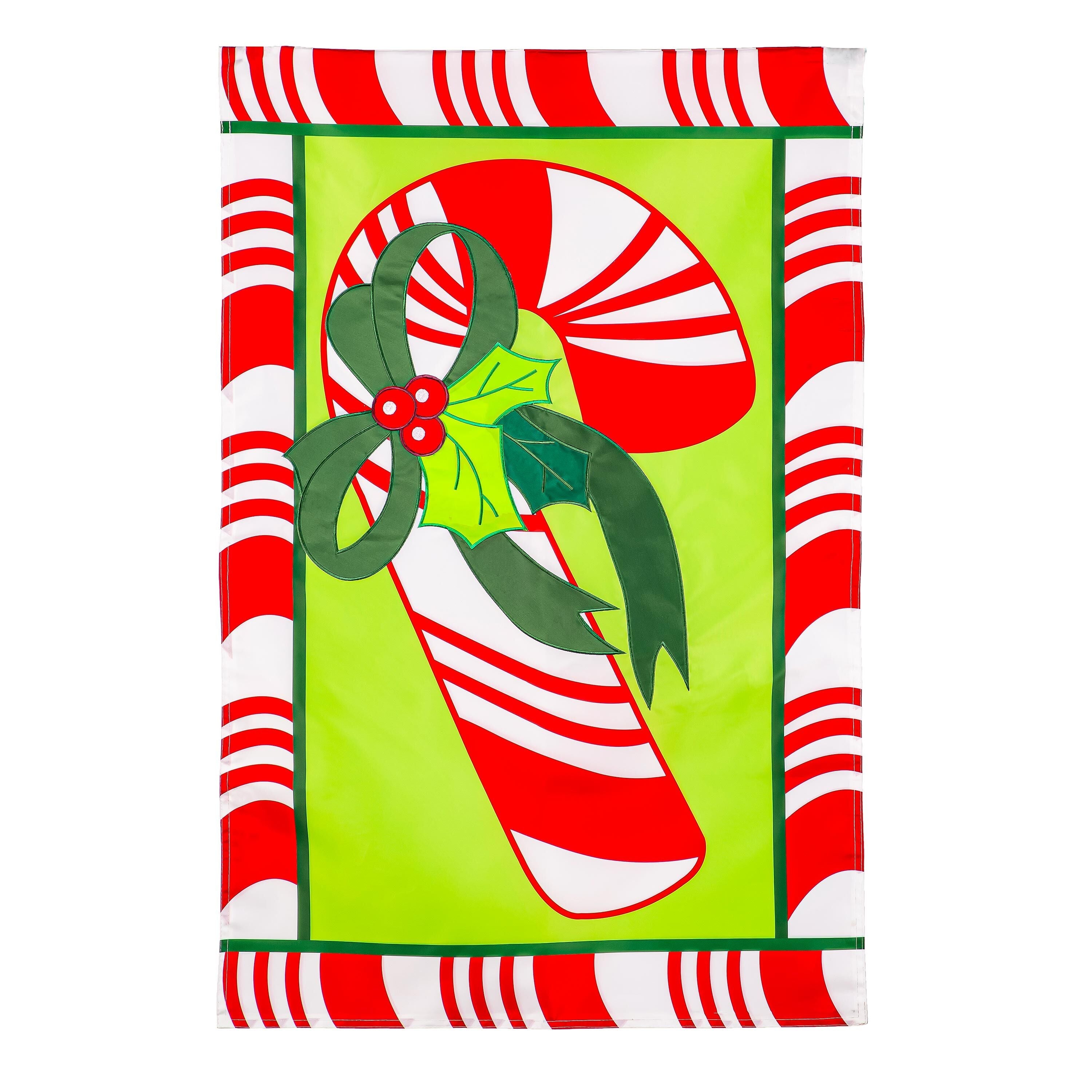 Candy Cane Applique House Flag
