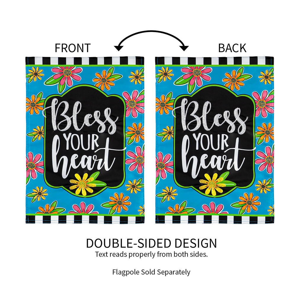 Floral Blessings Garden Applique Flag