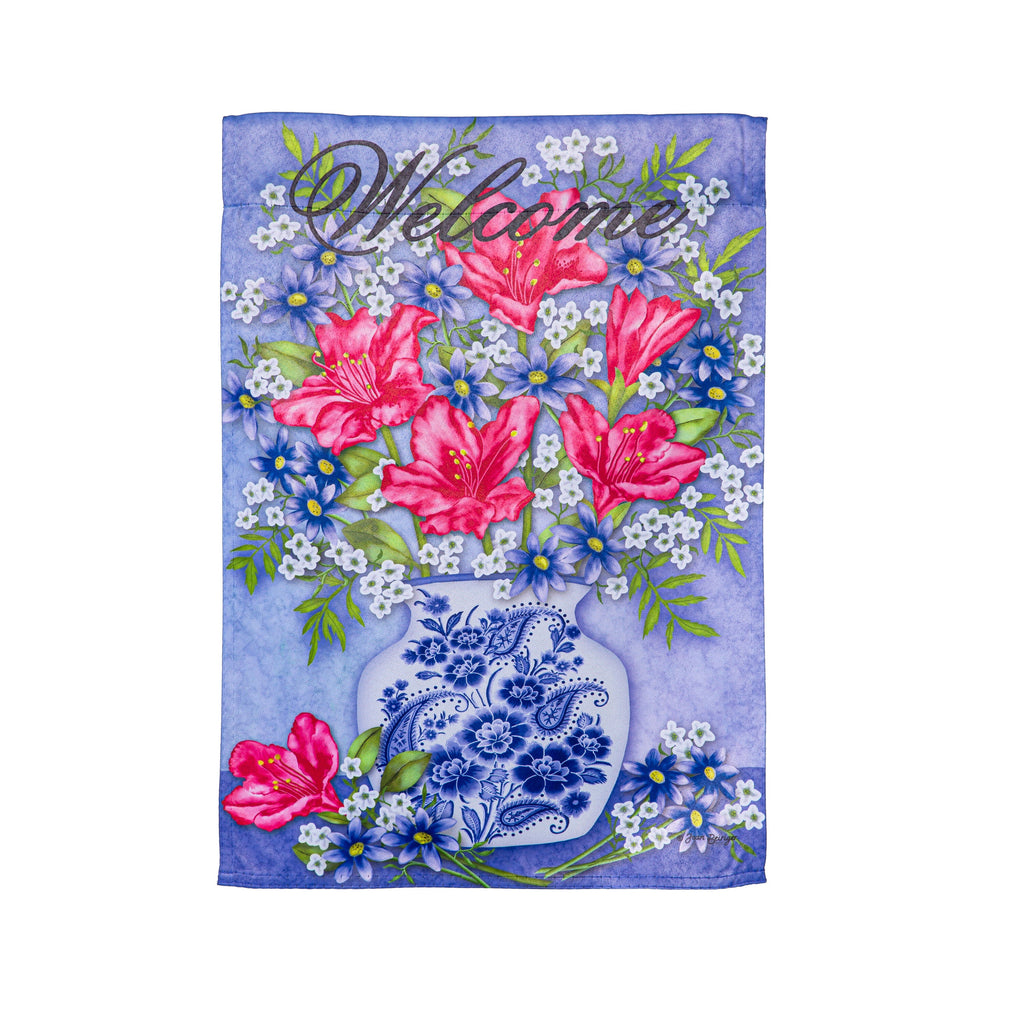 Early Azaleas Suede Garden Flag