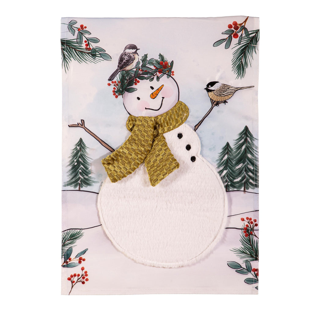 Snowman Applique Garden Flag