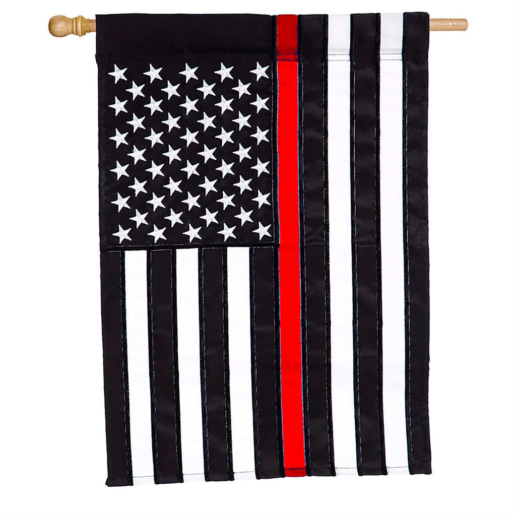 Thin Red Line House Applique Flag