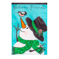 Snowman and Chickadee Applique House Flag