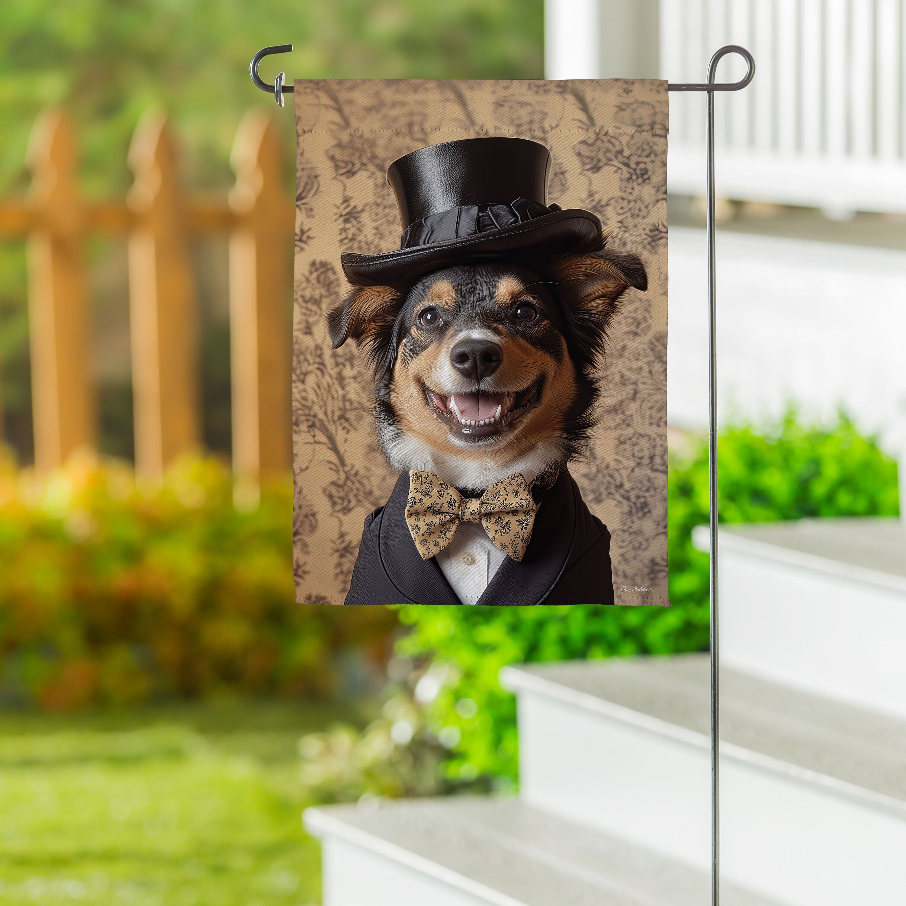 Sir Barkley Suede Garden Flag