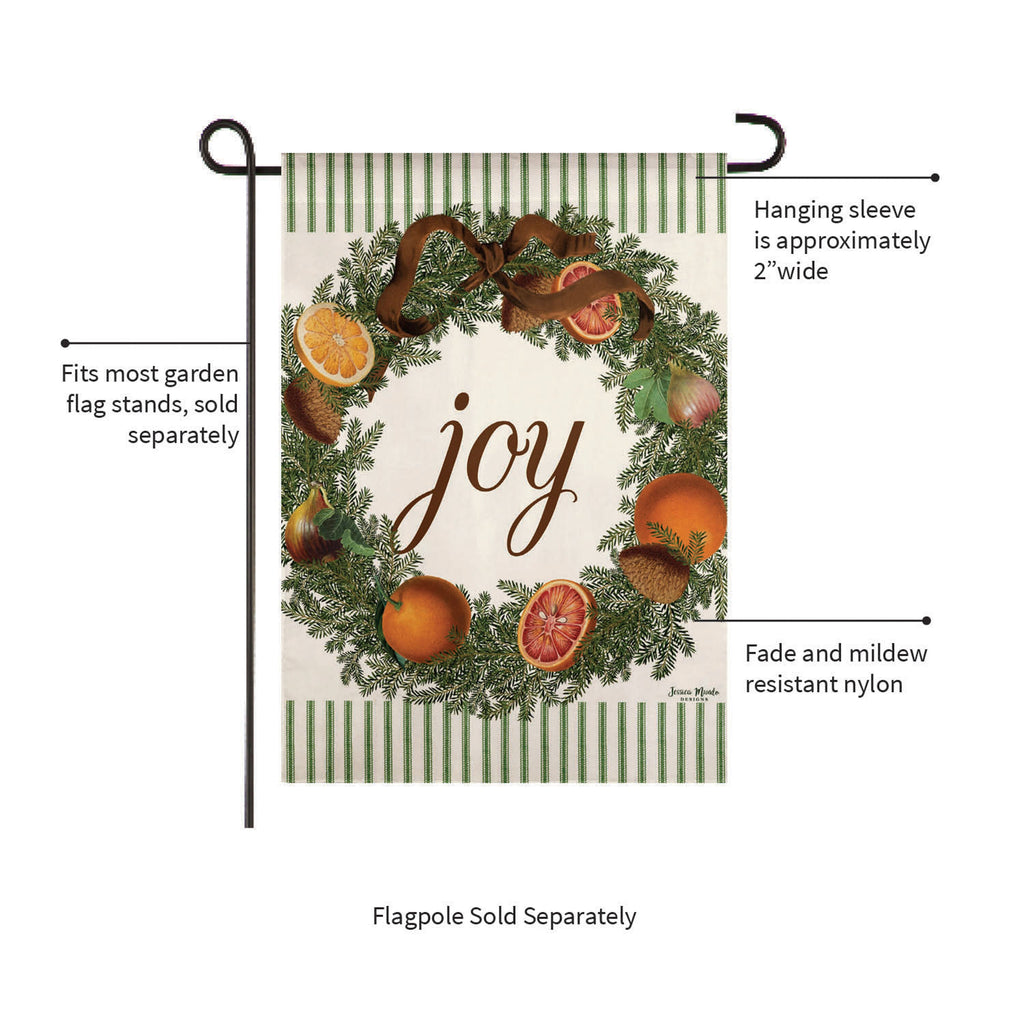 Joy Wreath Moire Garden Flag