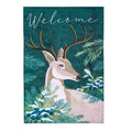 Woodland Deer Welcome Applique House Flag