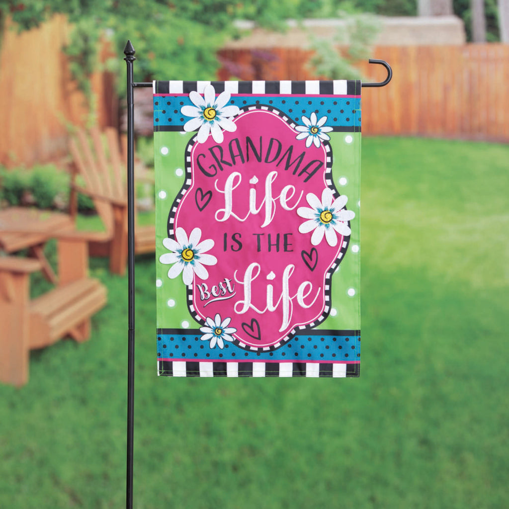 Grandma Life Applique Garden Flag