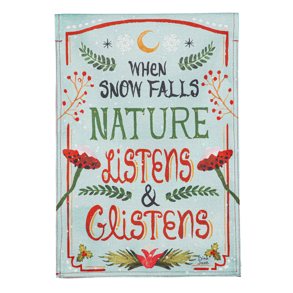 Santa's Forest of Wonder Reversible Burlap Garden Flag