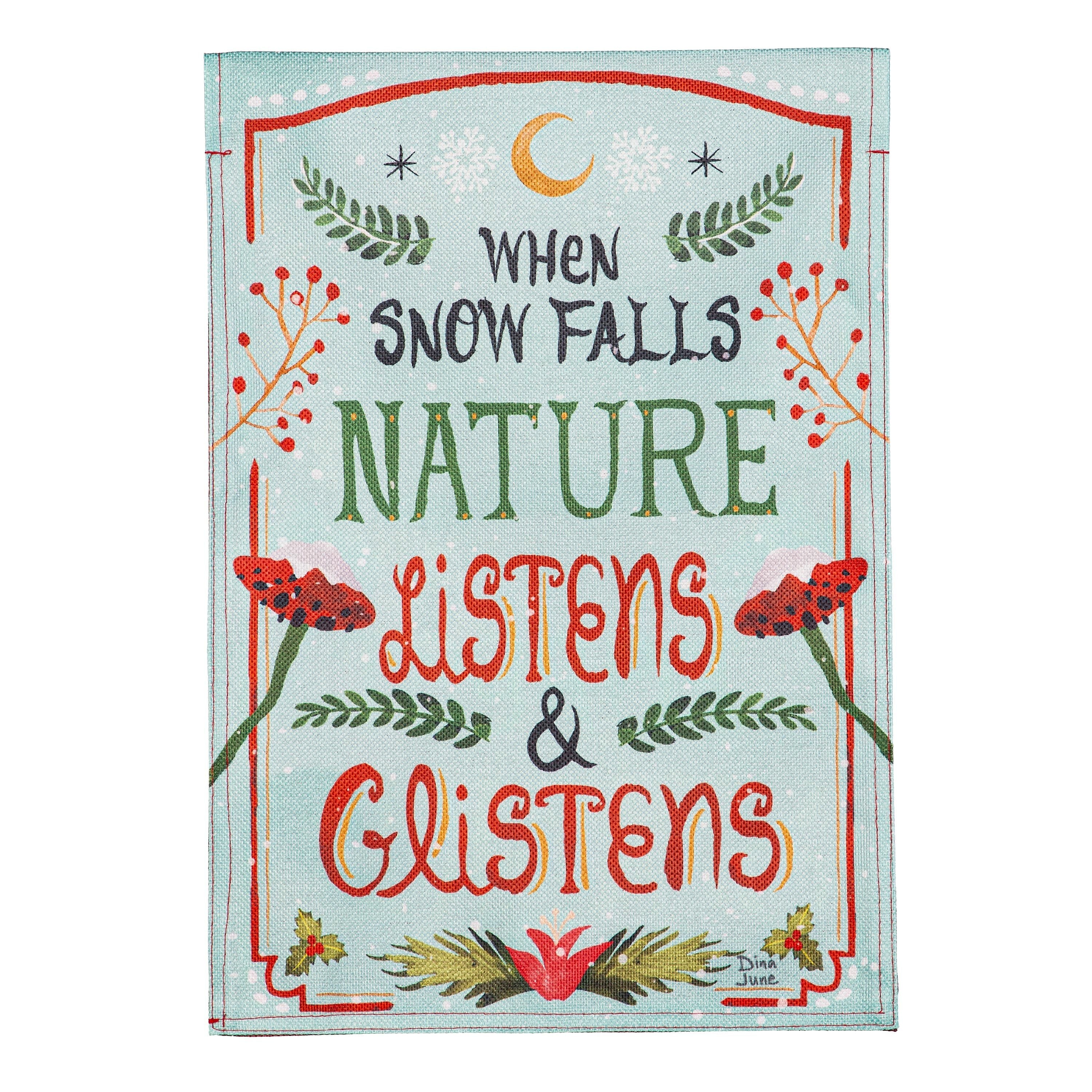 Santa's Forest of Wonder Reversible Burlap Garden Flag