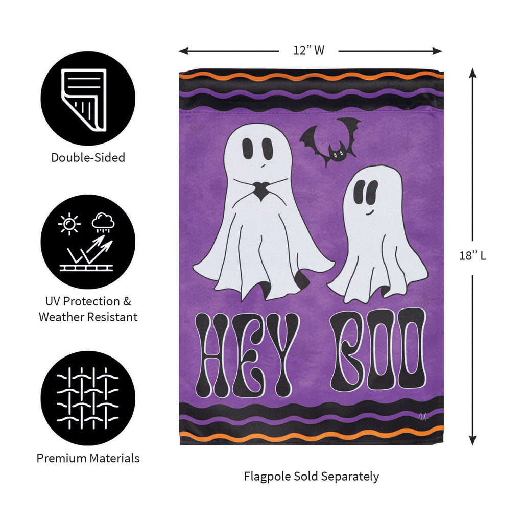 Hey Boo Suede Garden Flag