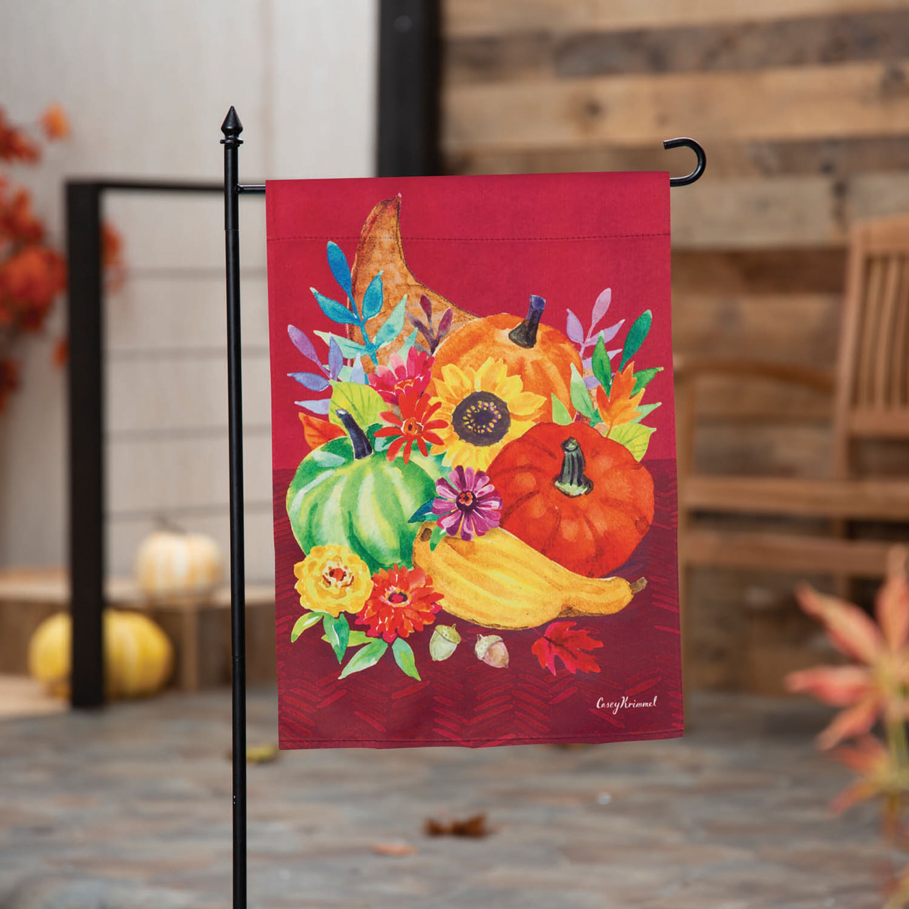Harvest Cornucopia Garden Suede Flag