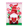 Valentine's Gnome Applique Garden Flag