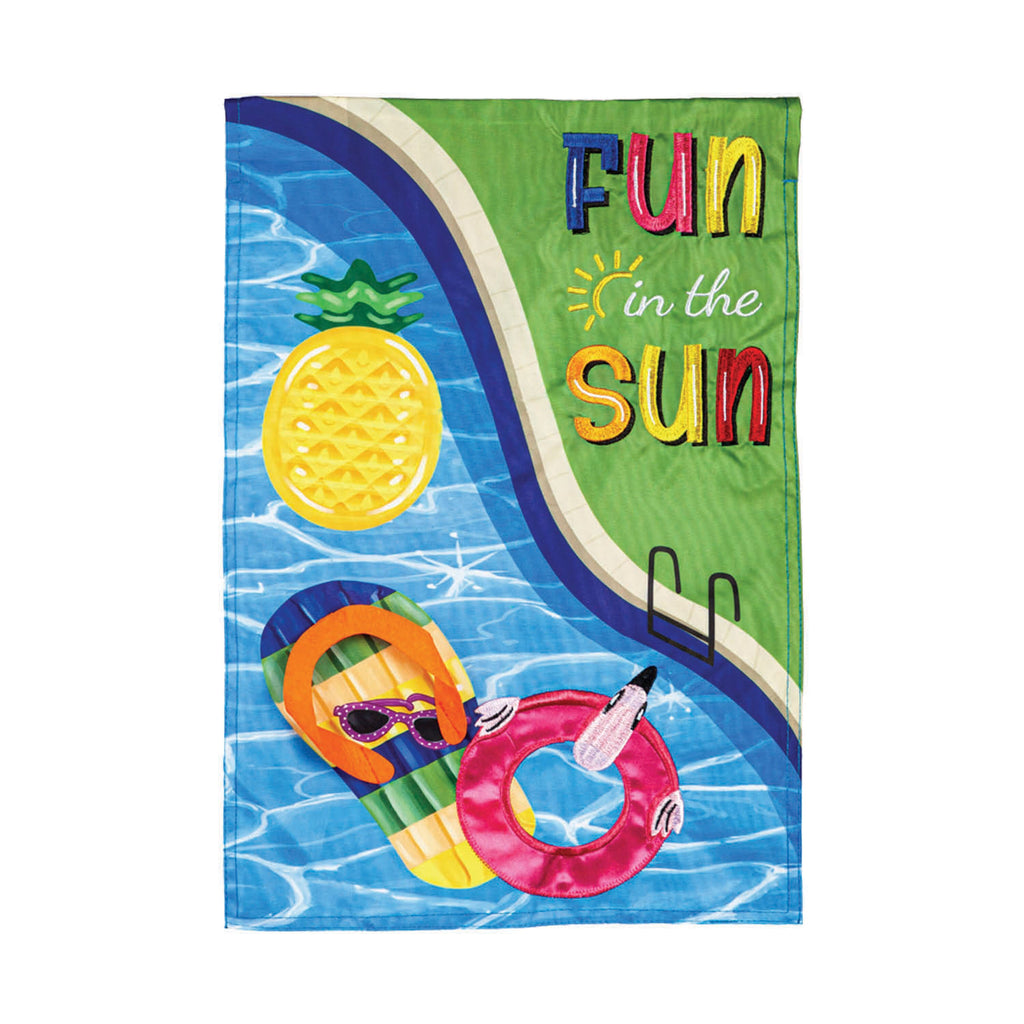 Fun in the Sun Pool Day Applique Garden Flag