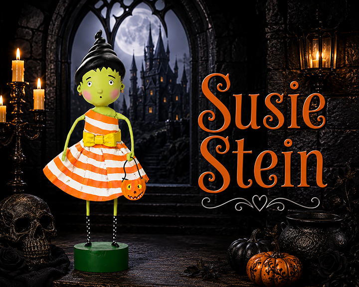 Susie Stein Halloween Figurine by Lori Mitchell — 8-Inch Poly Resin Folk Art Collectible