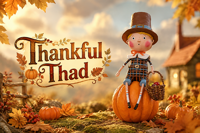 Thankful Thad Thanksgiving Figurine by Lori Mitchell (New 2026)