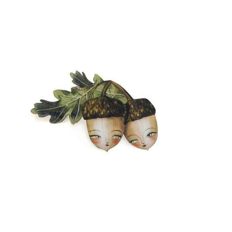 Acorns Brooch by Laliblue